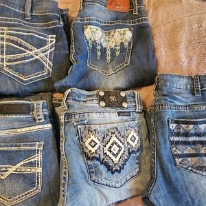 Multiple brands of jeans